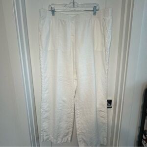 Chico’s Linen Wide Leg Pants White XL
